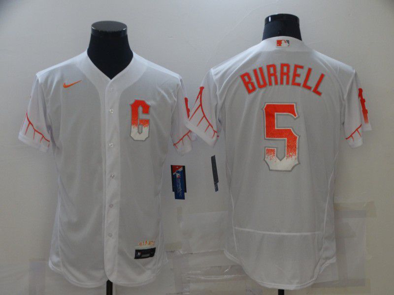 Men San Francisco Giants #5 Burrell City Edition White Elite Nike 2021 MLB Jersey